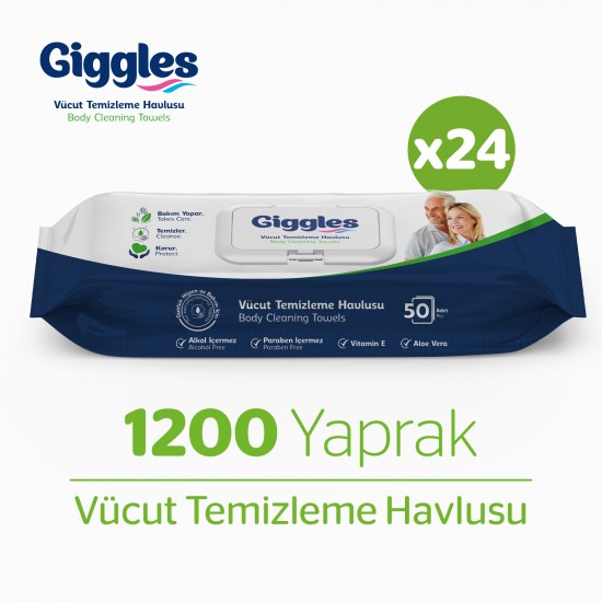 ggles Vücut Temizleme Havlusu 50'li 24 Paket 1200 Havlu