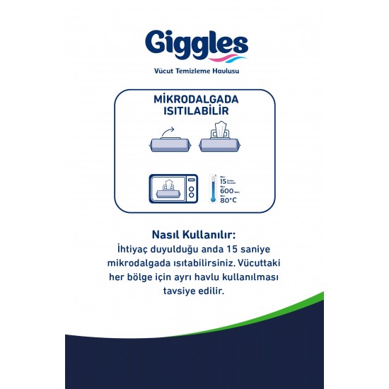 Giggles Vücut Temizleme Havlusu 50'li 1 Paket 50 Havlu