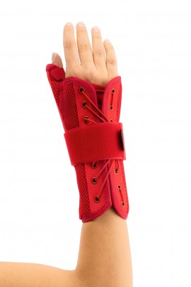 STATİK BAŞPARMAK DESTEKLİ EL BİLEK SPLİNTİ KIRMIZI BEDENSİZ (AİRTEX KUMAŞ)