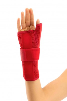 STATİK BAŞPARMAK DESTEKLİ EL BİLEK SPLİNTİ KIRMIZI BEDENSİZ (AİRTEX KUMAŞ)